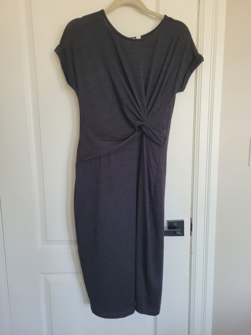 GAP Black Twist-Front Midi Dress